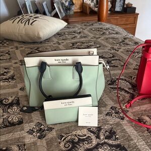 Kate Spade Mint and White Satchel